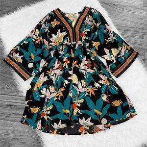 JODIFL Black Floral Dress with Multicolor Accents